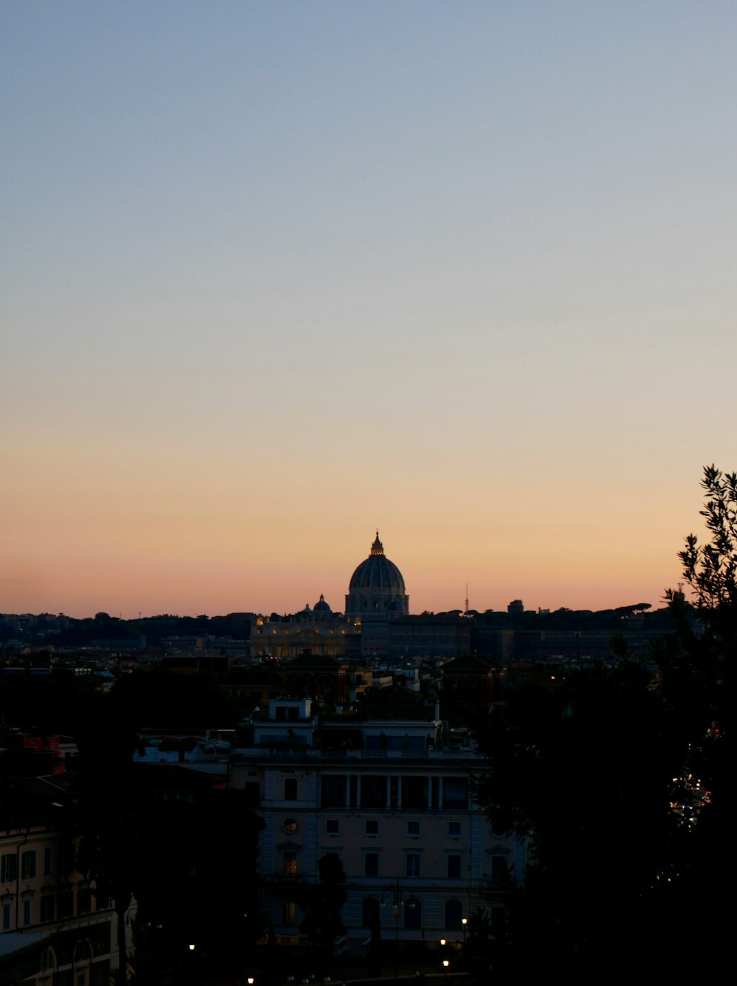 vatican city skyline at dusk